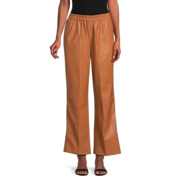 Elie Tahari Vegan Leather Wide Leg Pants - Picture 1 of 5